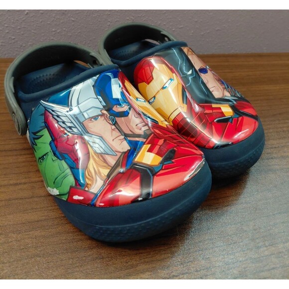 Crocs x Marvel Avengers Iconic Comfort Kids Slip On Clogs Shoes Size C12 - Picture 1 of 8